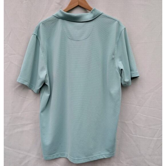 Cubavera Mens Textured Polo Sz XL Short Sleeve Essential Blue Surf Golf Ribbed - Picture 4 of 6